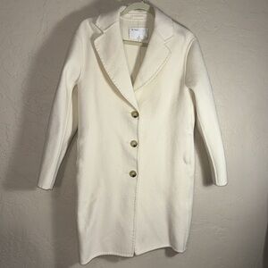 Aritzia Le Fou Wilfred winter white wool cashmere blend coat size XS